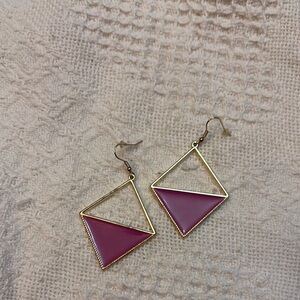 Pink Geometric Modern Dangle Earrings